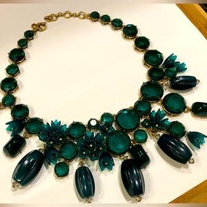 J Crew dark emerald green statement necklace